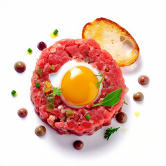 A meat dish with an egg Generative AI Generated