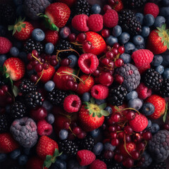 A bowl of fruit with berries Generative AI Generated