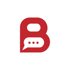 creative modern Letter B Chat Talk Logo Design Vector template