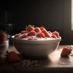 A bowl of strawberries Generative AI Generated