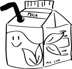 Matcha Milk tea sketch