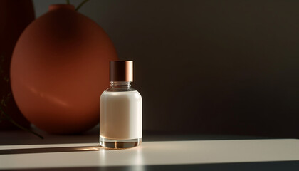 Naklejka premium Luxury perfume sprayer adds elegance to table generated by AI
