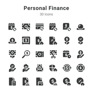 Personal finance icon set