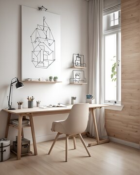 Photo Of An Office Space With A Desk And Chair For Work Or Study