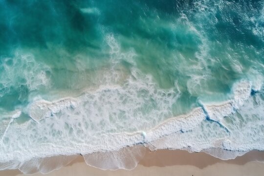 vacation nature beach sea ocean water summer wave shore sand. Generative AI.