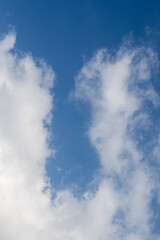 Cloudscape in blue and white with copy space for background use