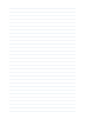 Isolated simple notebook page with blue rows, empty canvas background. Clean style.
