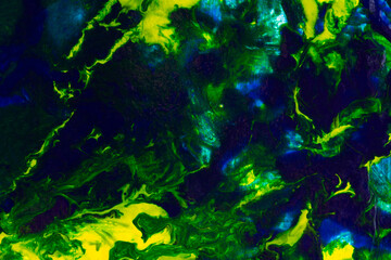 Green blue fluid art. Ocean underwater world