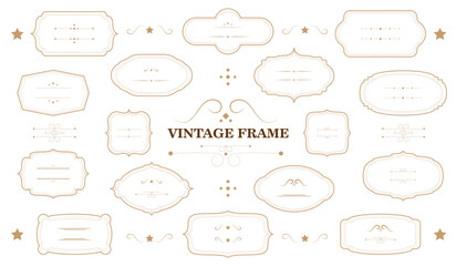 Set of vintage frame. Vector illustration