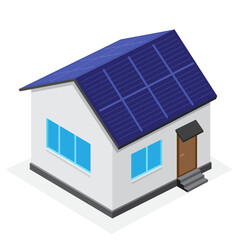 house building with solar panel roof