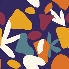 Seamless pattern with abstract shapes. Cute vector background.