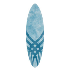 Blue watercolor surfboard.	

