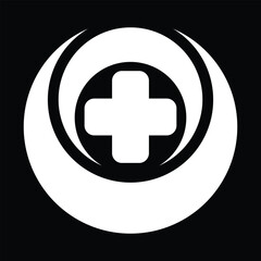 black and white health logo vector