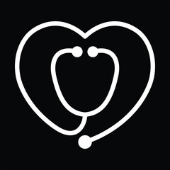 Heart shaped stethoscope vector graphic
