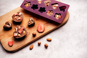 Home made milk chocolate for valentine's day gift or another holiday.