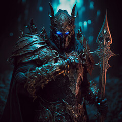 General Death Knight leading the demon king's army.｜Generative AI