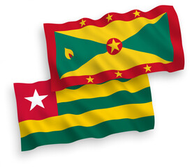 Flags of Togolese Republic and Grenada on a white background
