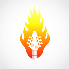 fire flame guitar template logo