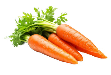 Fresh carrots isolated on transparent background. PNG 