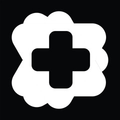 cross black color with white background