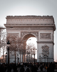 Fototapeta na wymiar Arc de Triomphe in Paris seen from the Champs Elysees