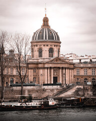 dome of the french institute on the other side of the seine river