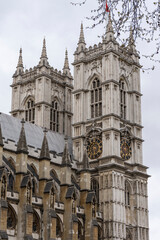 Beautiful view to old historic Westminster Abbey church building