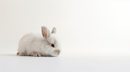 Baby Rabbit, minimalistic background. Generative AI