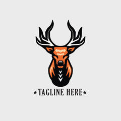 deer head logo ready eps 10 format