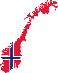 Norway flag map shape  2023050334