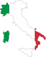 Italy flag map shape 2023050331