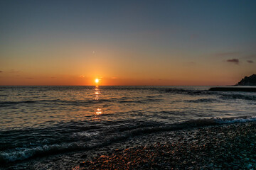 sunset on the sea