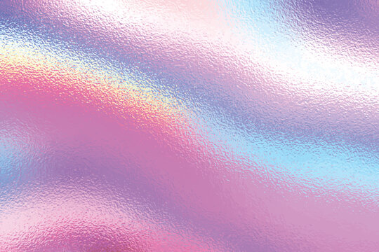 Vector pastel unicorn rainbow hologram foil texture background for print artwork.