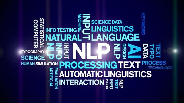 NLP animated tag word cloud;text design animation kinetic typography seamless loop.