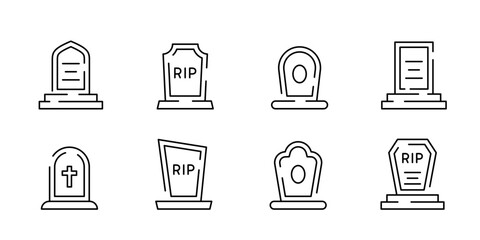 Tombstone icon set an illustration