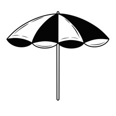 Black doodle beach umbrella.