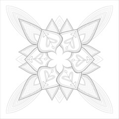 Mandala art for coloring book and art therapy. Doodle vector of flowers for coloring sheet for every age