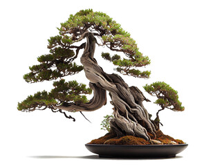bonsai tree on a transparent background (PNG). AI-generated.