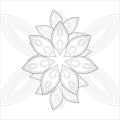 Mandala art for coloring book and art therapy. Doodle vector of flowers for coloring sheet for every age