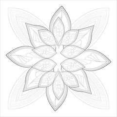 Mandala art for coloring book and art therapy. Doodle vector of flowers for coloring sheet for every age