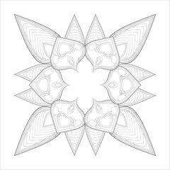 Mandala art for coloring book and art therapy. Doodle vector of flowers for coloring sheet for every age