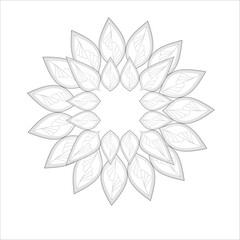 Mandala art for coloring book and art therapy. Doodle vector of flowers for coloring sheet for every age