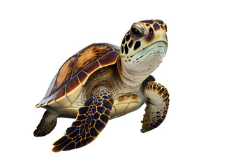 turtle on a transparent background (PNG). AI-generated.