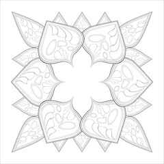 Mandala art for coloring book and art therapy. Doodle vector of flowers for coloring sheet for every age