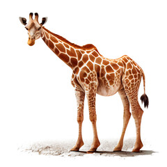 giraffe on a transparent background (PNG). AI-generated.