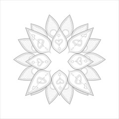 Obraz premium Mandala art for coloring book and art therapy. Doodle vector of flowers for coloring sheet for every age