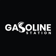 Fototapeta na wymiar gasoline station logo design free vector stock template gasoline wordmark, gasoline typography