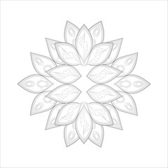 Mandala art for coloring book and art therapy. Doodle vector of flowers for coloring sheet for every age