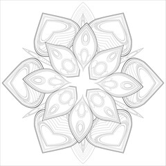 Mandala art for coloring book and art therapy. Doodle vector of flowers for coloring sheet for every age