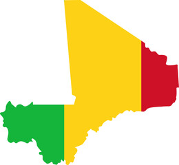 Obraz premium Mali flag pin map location 2023050349